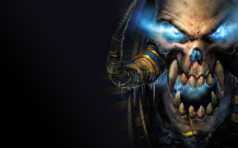 Skeletal Demon with Glowing Eyes — Black