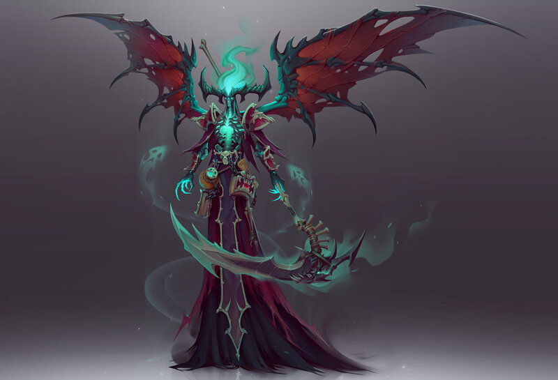 Skeletal Demon with Wings — Black, Dramatic