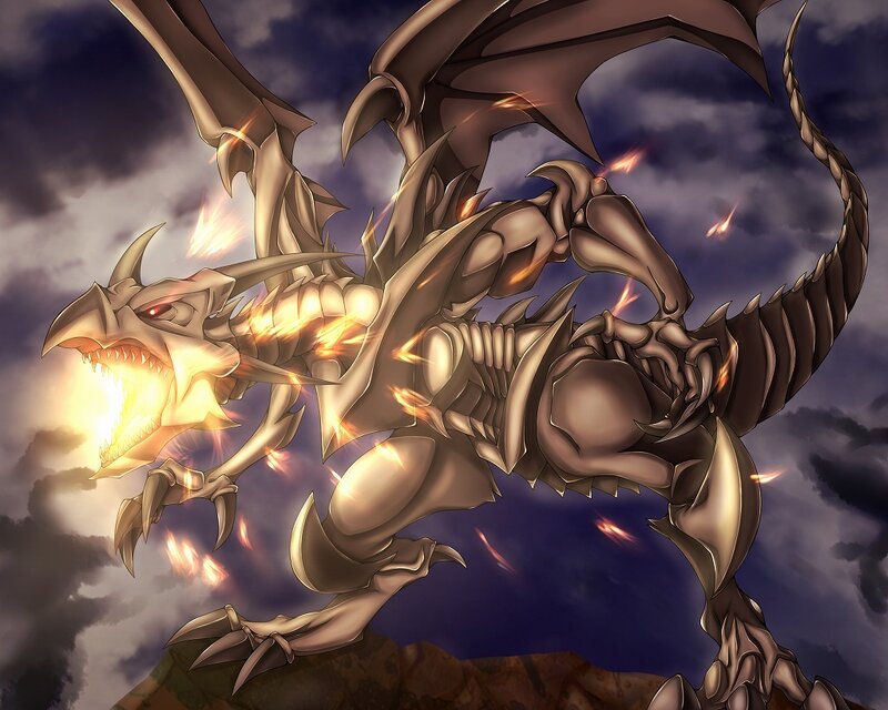 Skeletal Dragon Breathing Fire