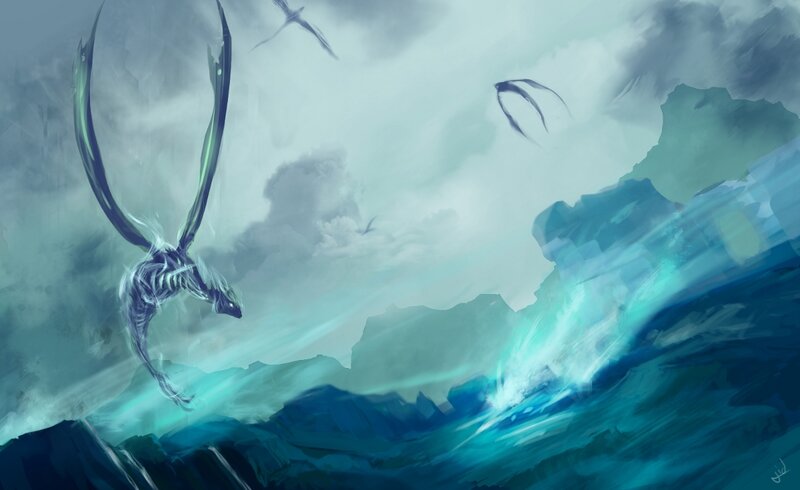 Skeletal Dragon Flying