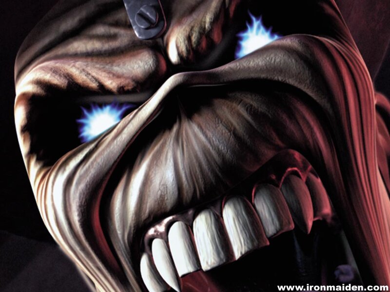 Skeletal Face with Glowing Eyes — Black