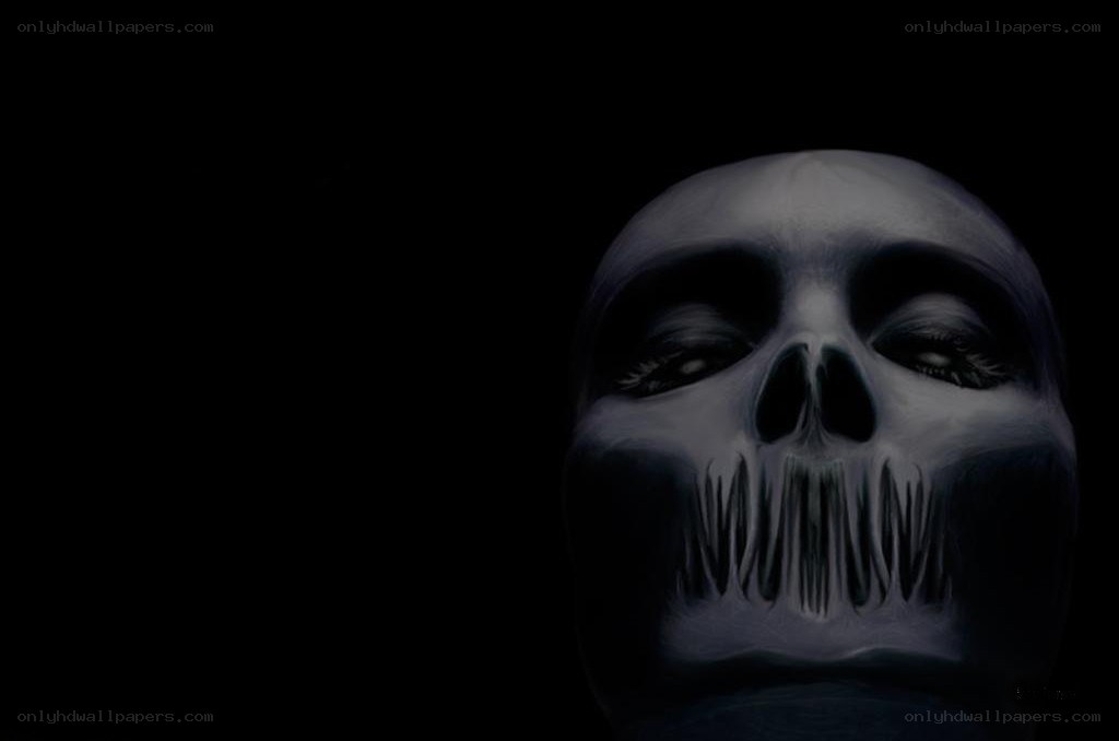 skeletal face with long teeth