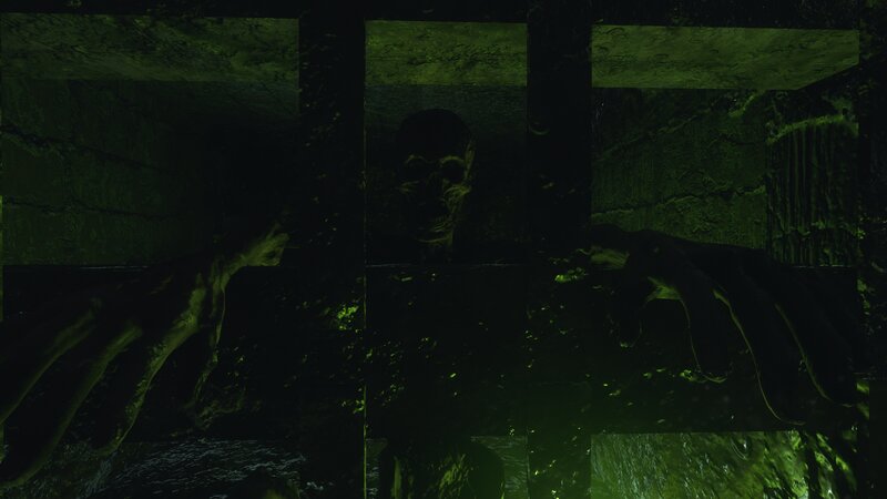 Skeletal Figure Behind Bars