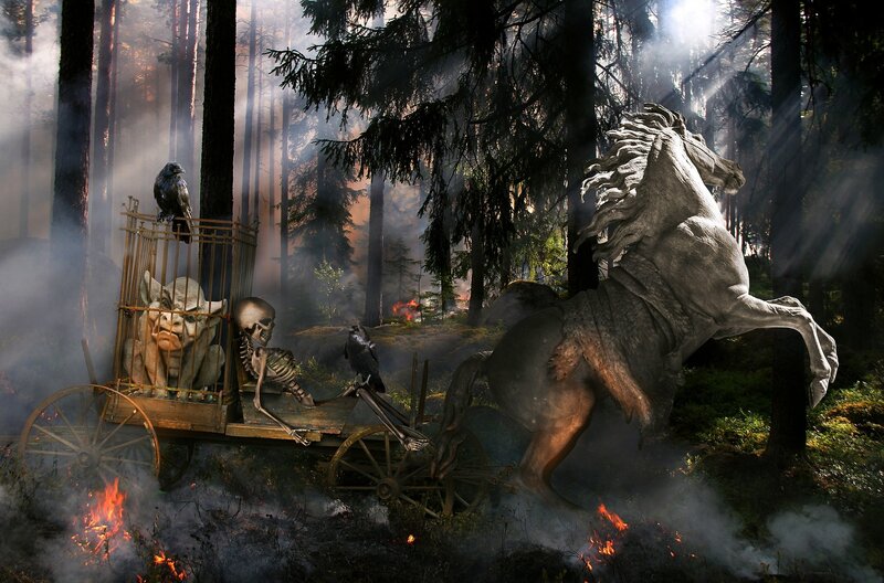 Skeletal Figure in Cart