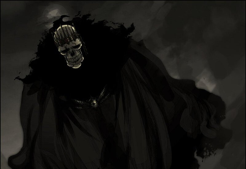 Skeletal Figure in Cloak — Black