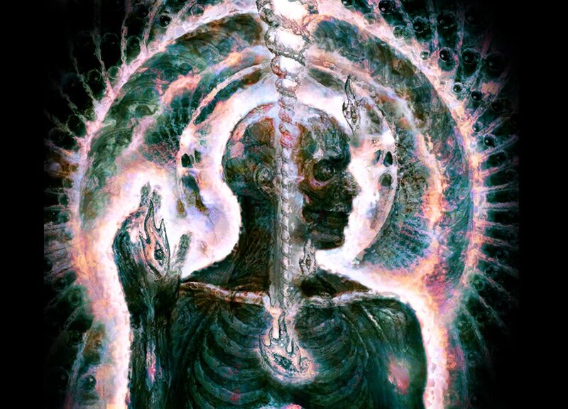 skeletal figure in cosmic energy