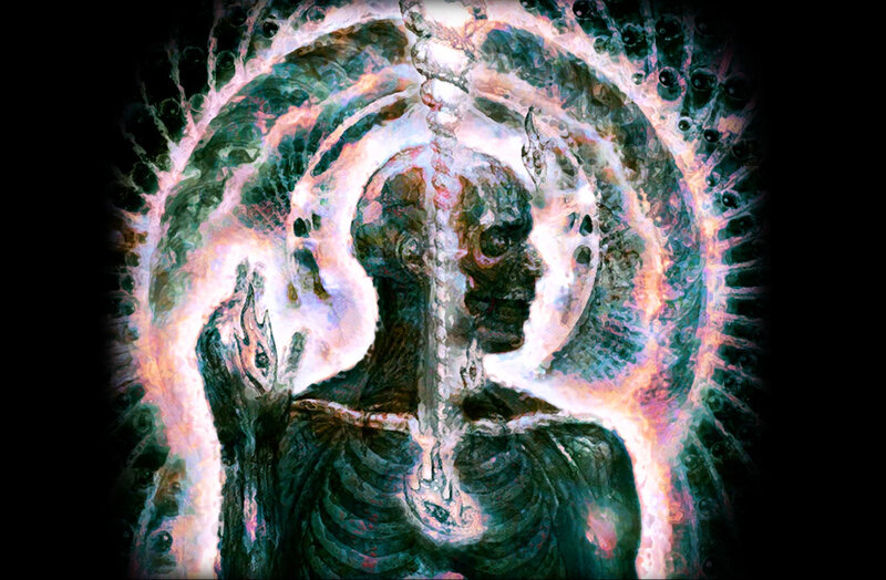 skeletal figure in cosmic energy