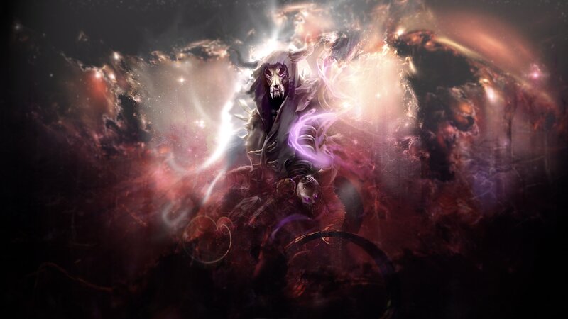 Skeletal Figure in Cosmic Storm
