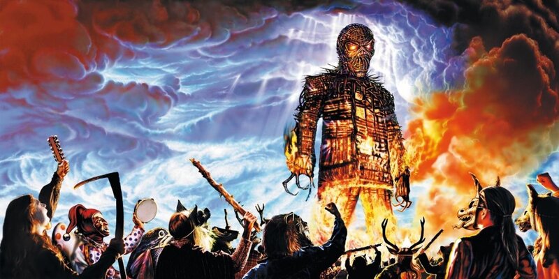 Skeletal Figure in Flames — Red, Dramatic