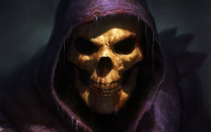Skeletal Figure in Hood — Black, Dark, Ominous, Digital Art