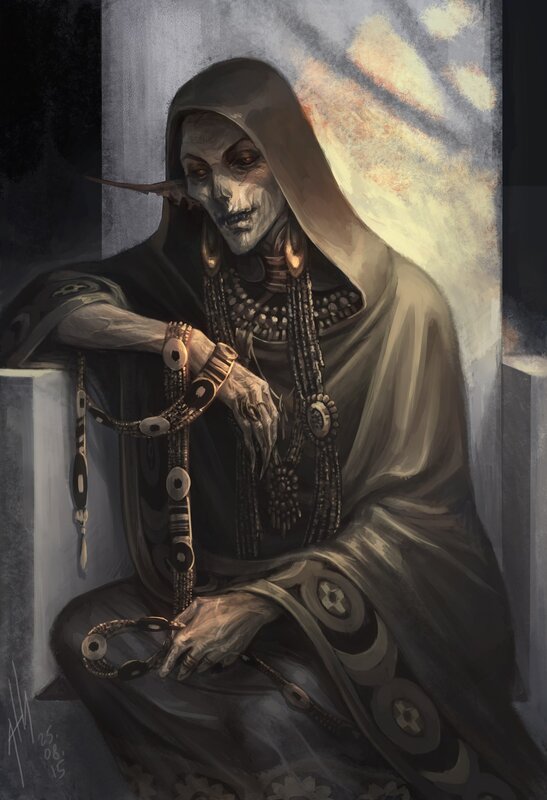 Skeletal Figure in Hood — Gray