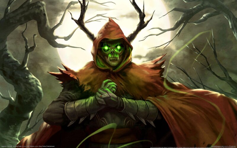 Skeletal Figure in Hood — Green