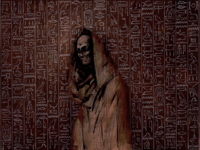 Skeletal Figure in Robe — Brown
