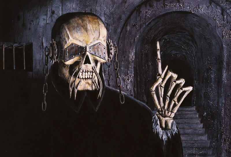Skeletal Figure in Tunnel — Black