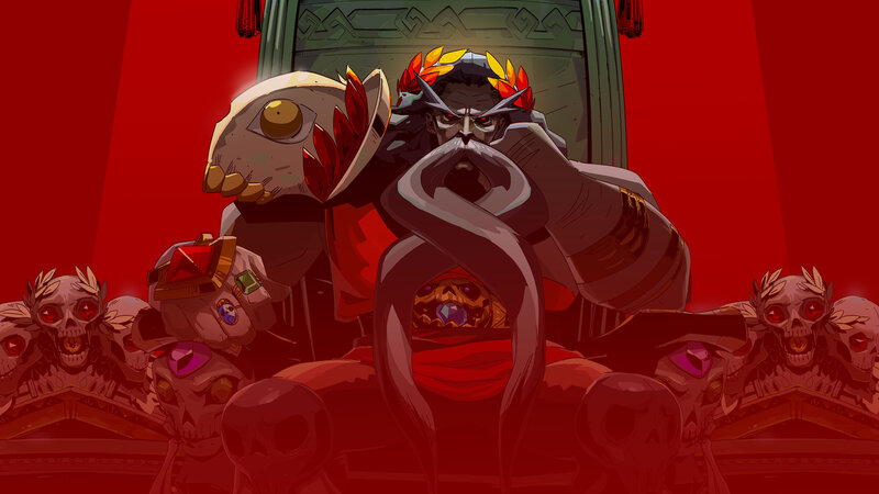 Skeletal Figure on Throne — Red, Dramatic