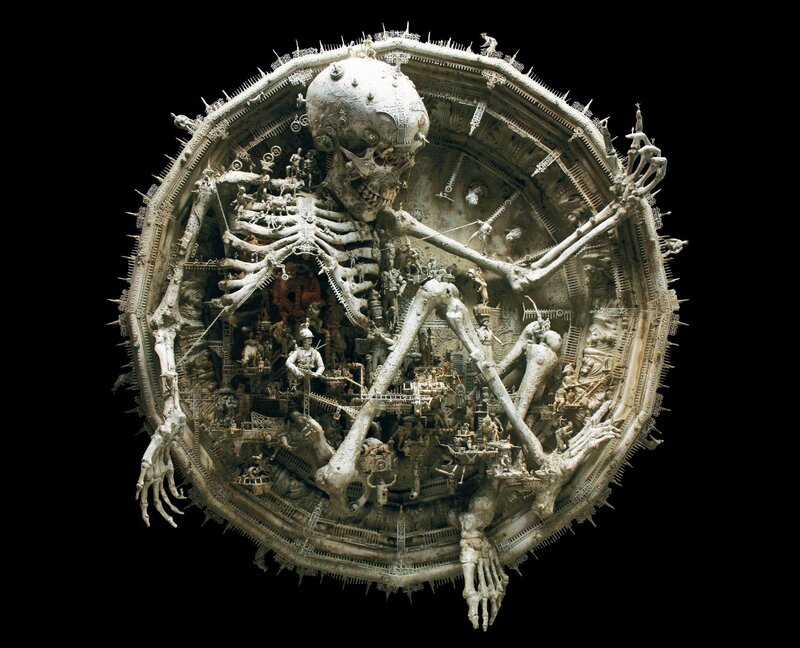 Skeletal Figure Sculpture — White