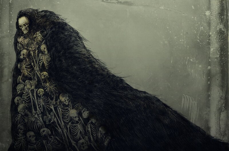 Skeletal Figure with Cloak