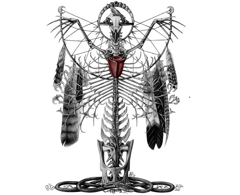 Skeletal Figure with Dreamcatcher