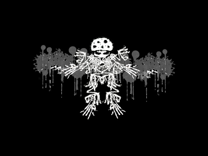 skeletal figure with dripping effect