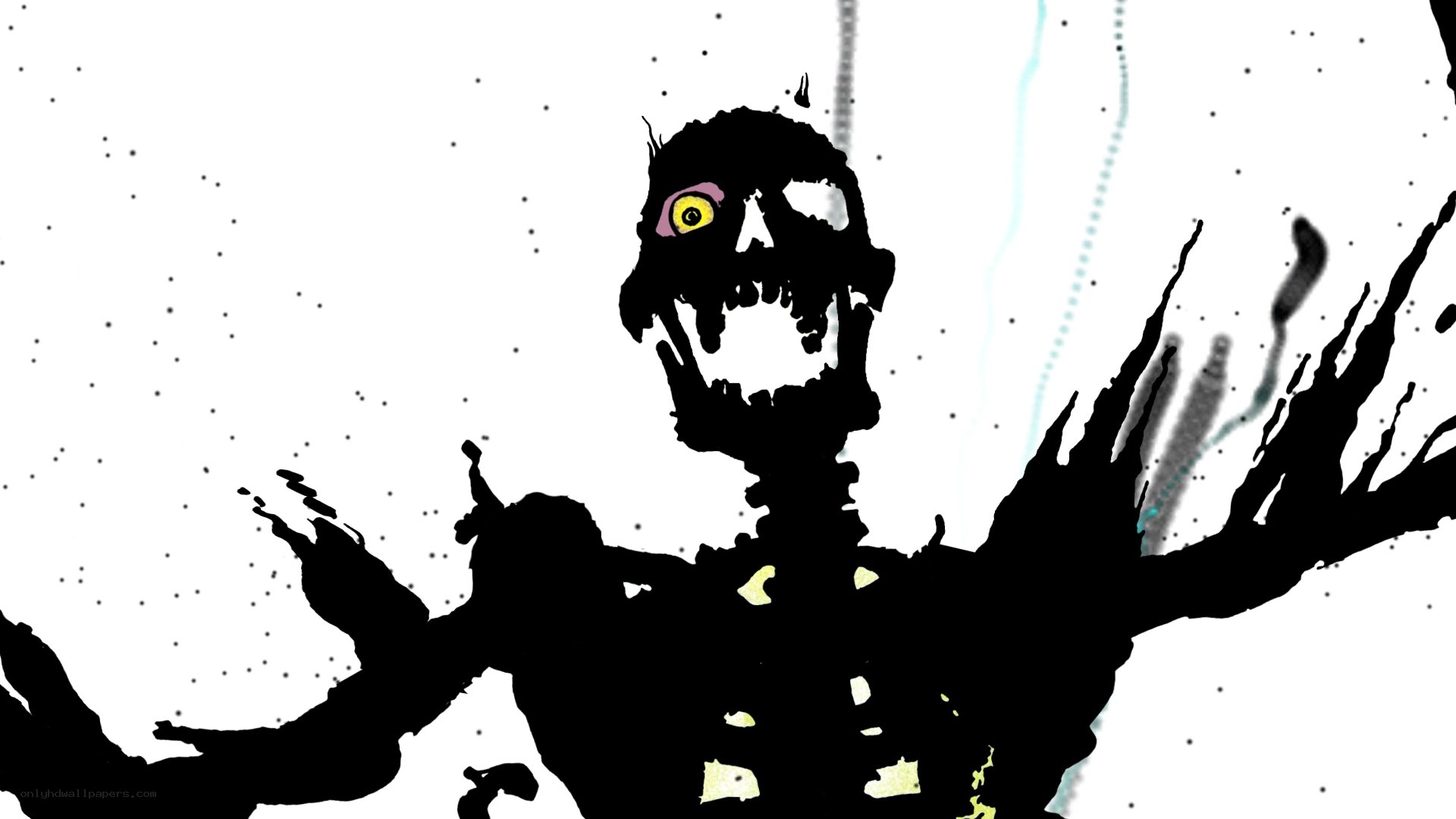 skeletal figure with glowing eye