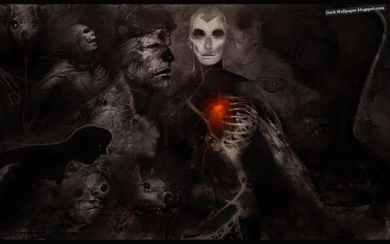 Skeletal Figure with Glowing Heart