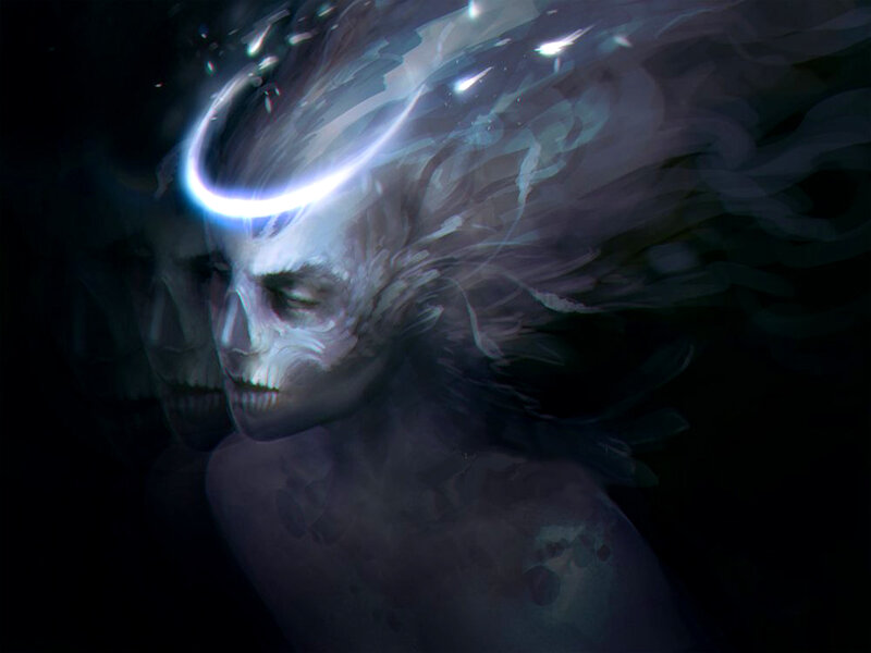 Skeletal Figure with Halo — Black