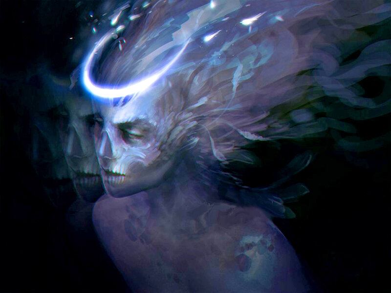 Skeletal Figure with Halo — Purple