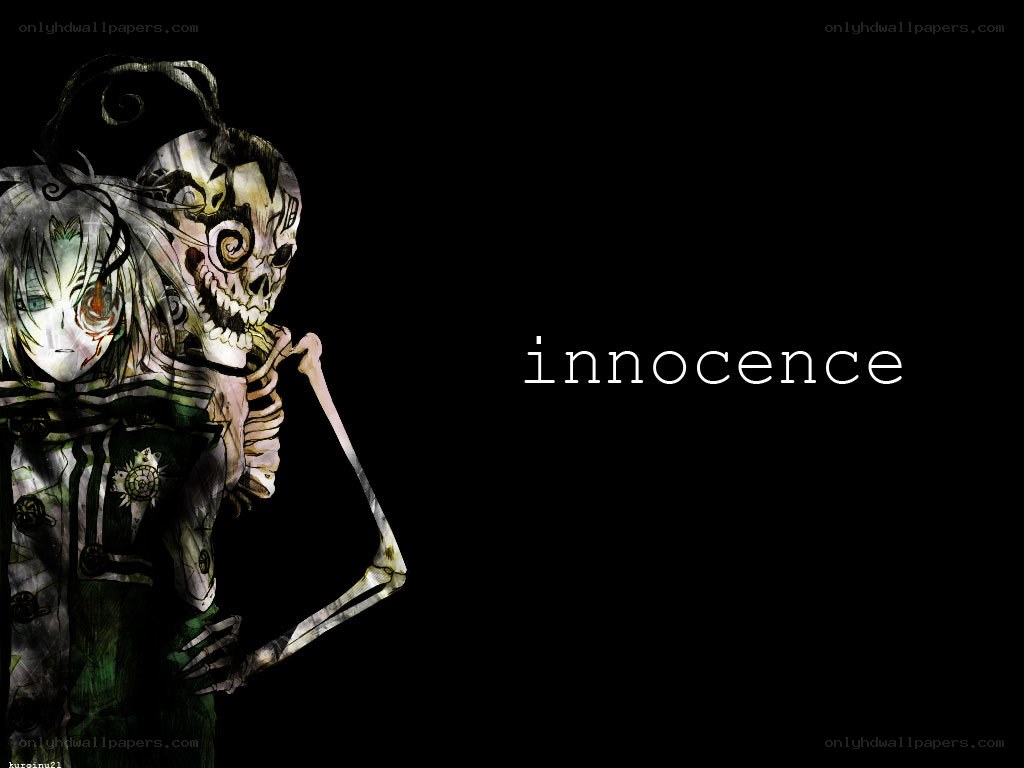 skeletal figure with innocence text