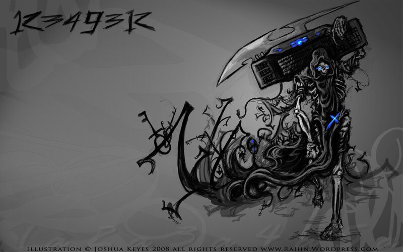 Skeletal Figure with Keyboard