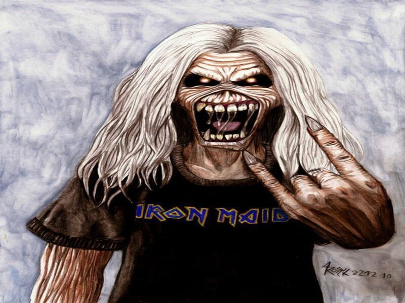 Skeletal Figure with Long Hair — Black, Dark, Aggressive