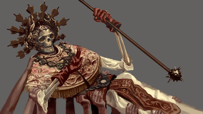Skeletal Figure with Mace
