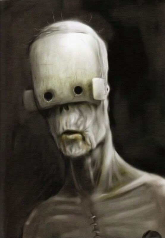 skeletal figure with mask