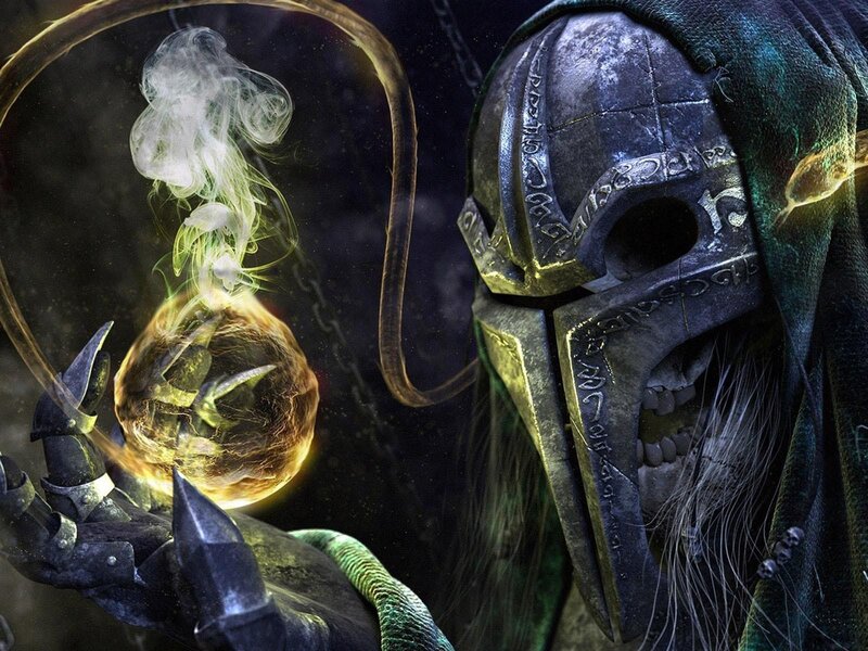 Skeletal Figure with Orb