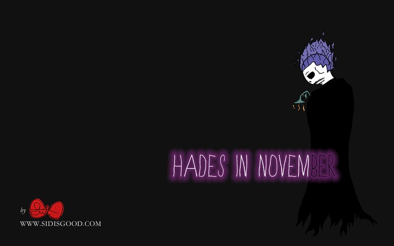 Skeletal Figure with Purple Hair — Black