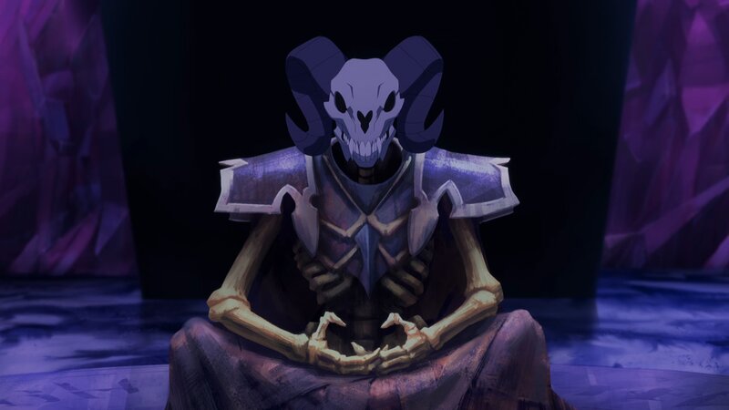 Skeletal Figure with Ram Skull