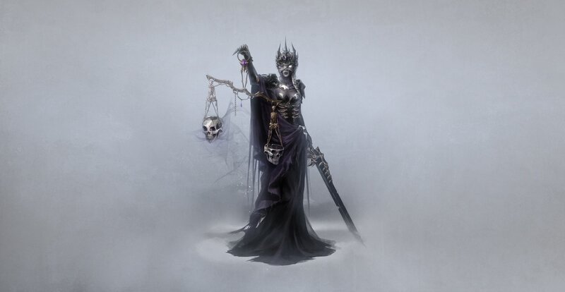 Skeletal Figure with Scales