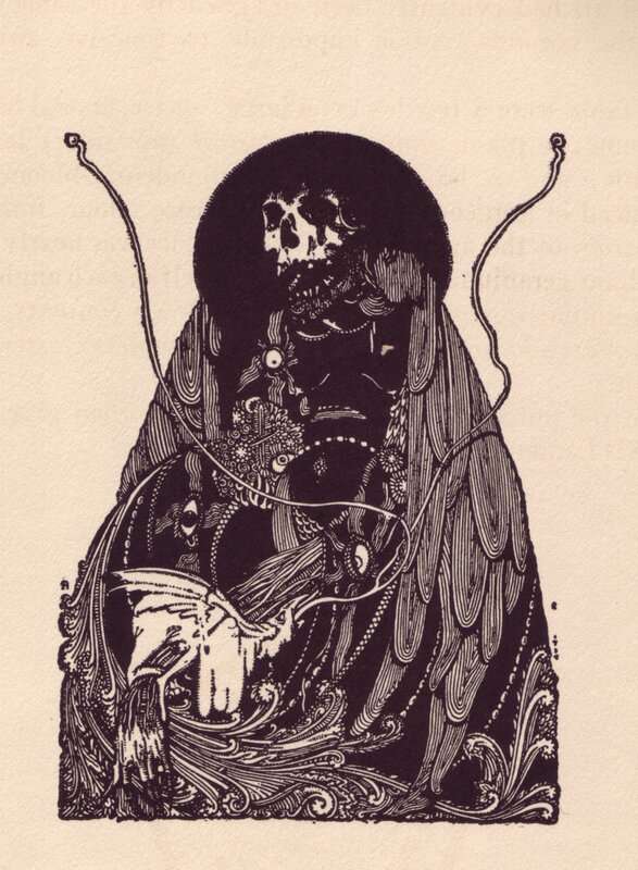 skeletal figure with skull head