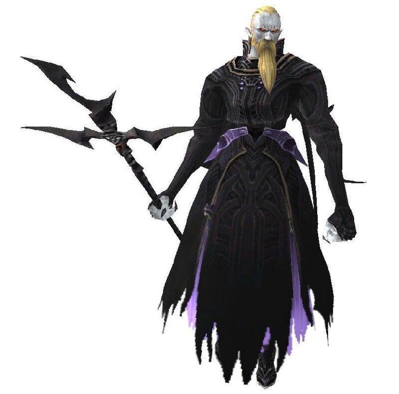 Skeletal Figure with Staff — Black
