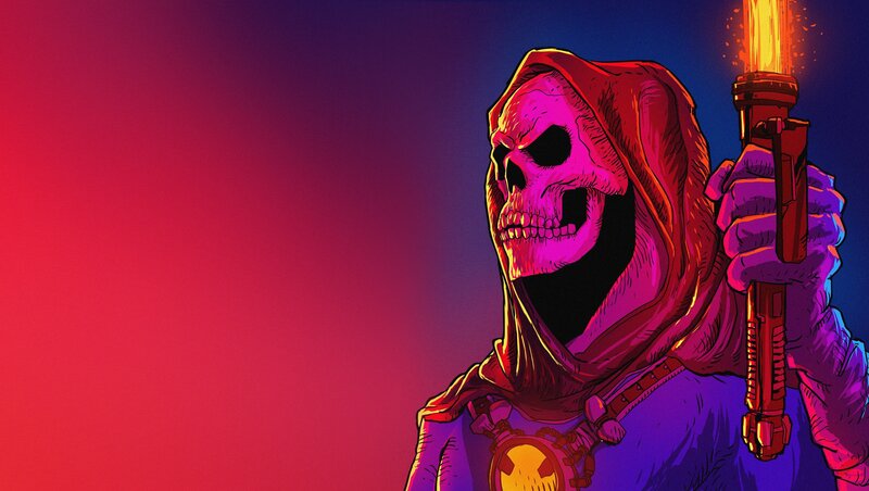 Skeletal Figure with Torch
