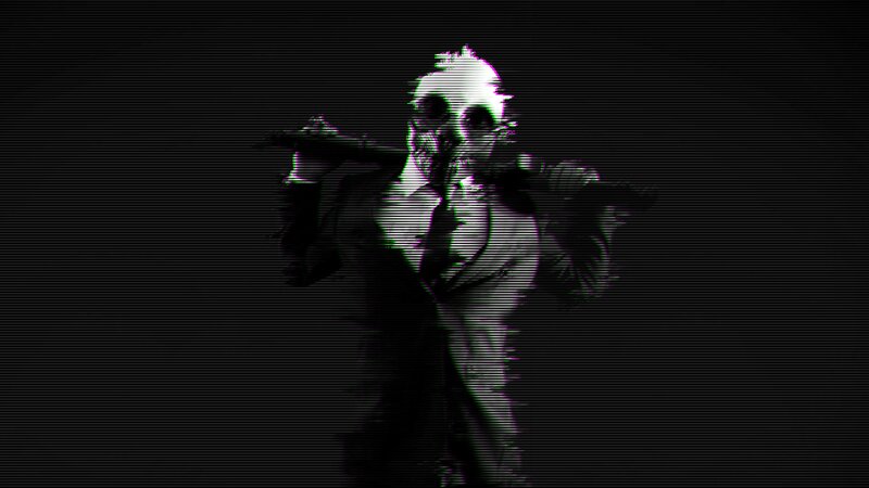 Skeletal Figure with Weapon — Black