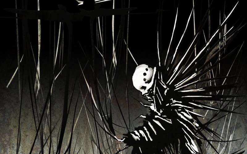 Skeletal Figure with Wings — Black, Dark, Ominous