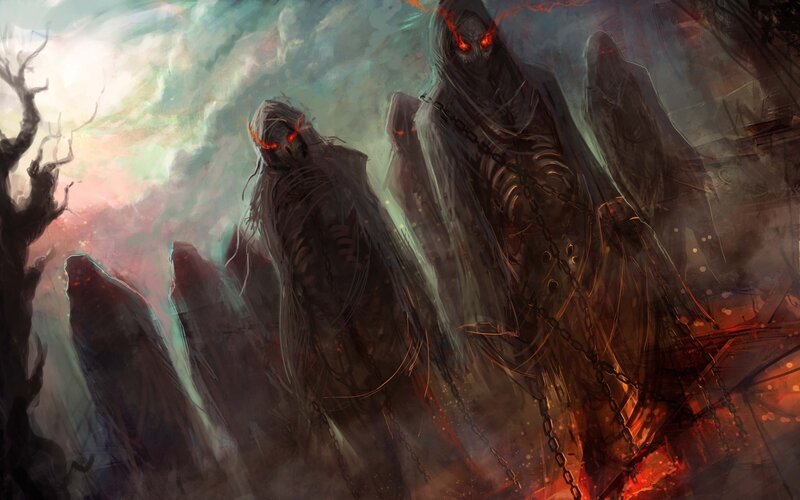 Skeletal Figures with Chains
