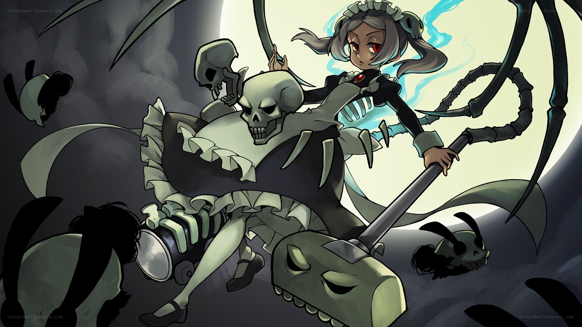 skeletal girl with scythe