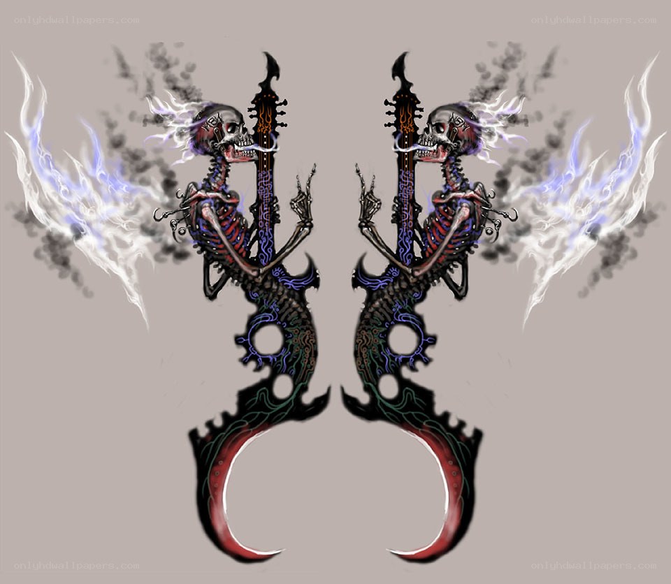 skeletal guitar warriors