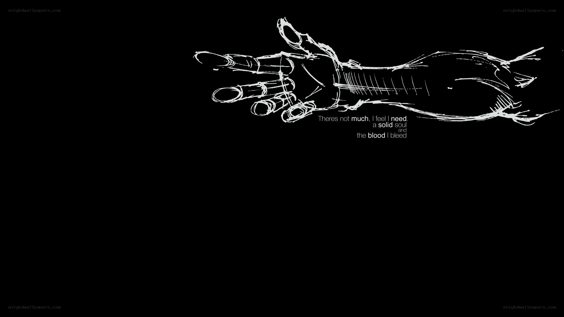 skeletal hand drawing