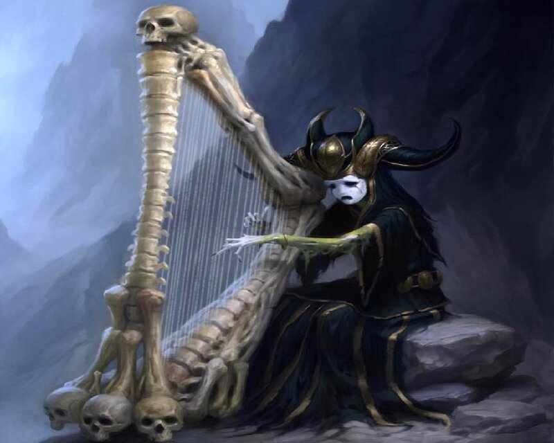 Skeletal Harpist