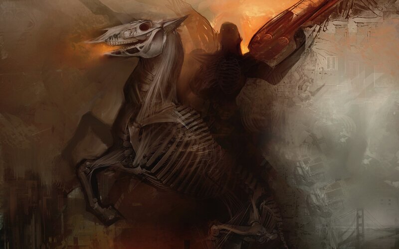 Skeletal Horse and Rider