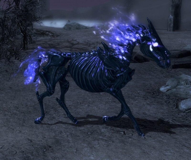 Skeletal Horse with Purple Energy