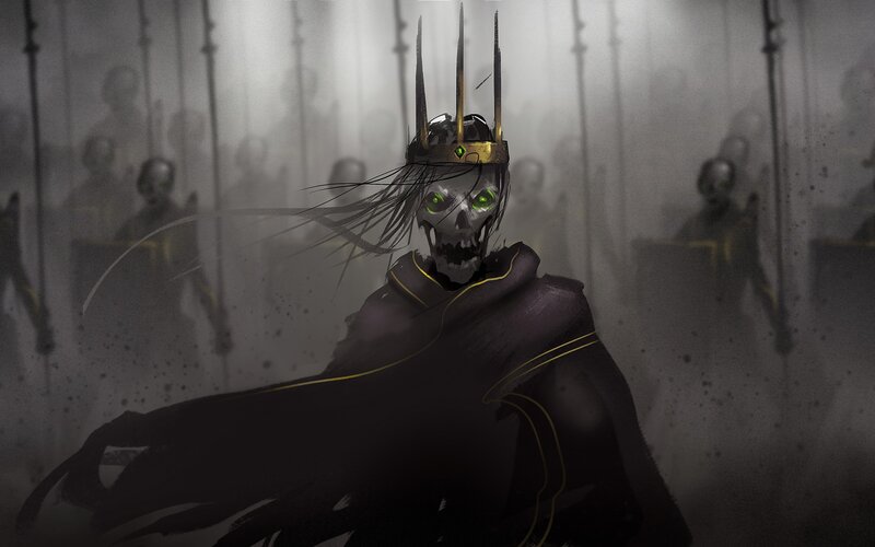 Skeletal King in Cloak — Black
