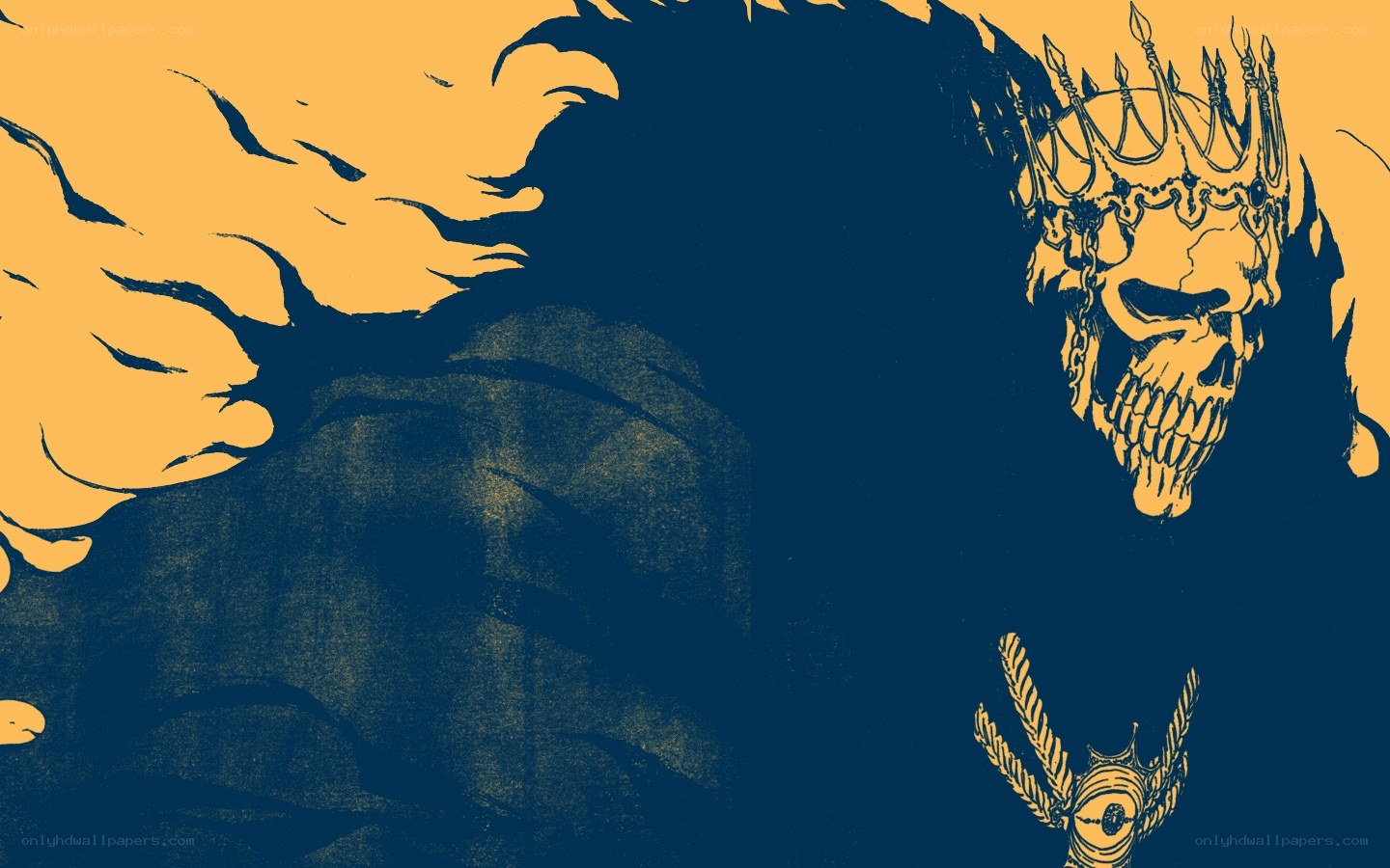 skeletal king with crown
